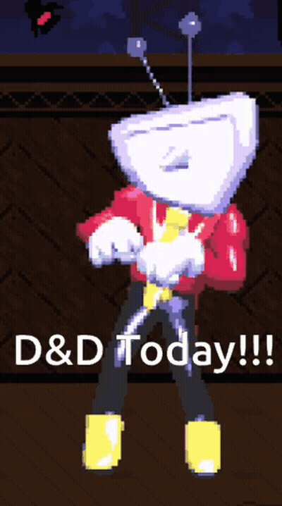 Pixel Art Man Saying D & D Today GIF