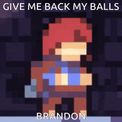 Pixel Art Man Saying Give Me Back My Balls Brandon GIF