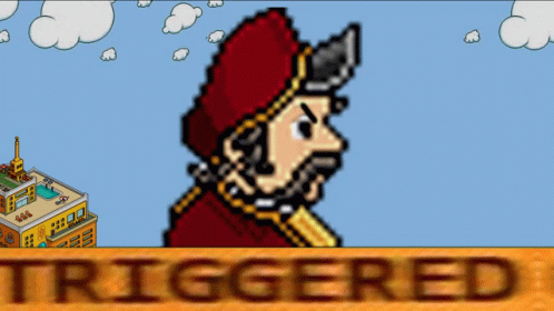 Pixel Art Man Saying Triggered GIF