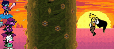 Pixel Art Man Standing In Front Of Sunset GIF