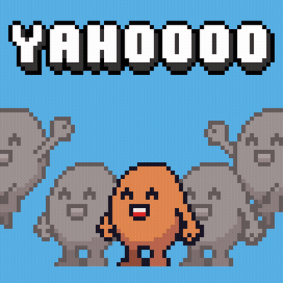Pixel Art Man Standing In Front Of Yahoo Sign GIF