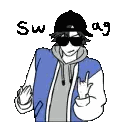 Pixel Art Man Wearing Sunglasses And Hat Sticker