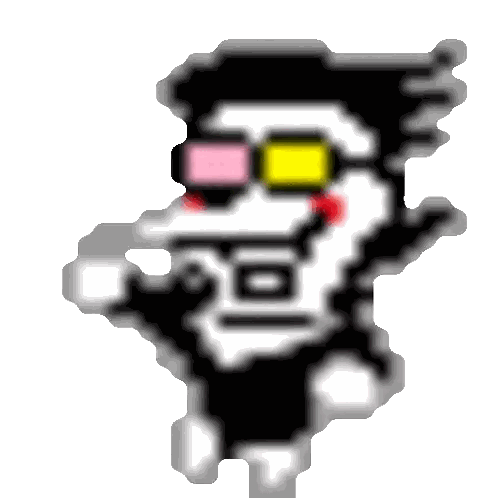 Pixel Art Man Wearing Sunglasses And Mask Sticker
