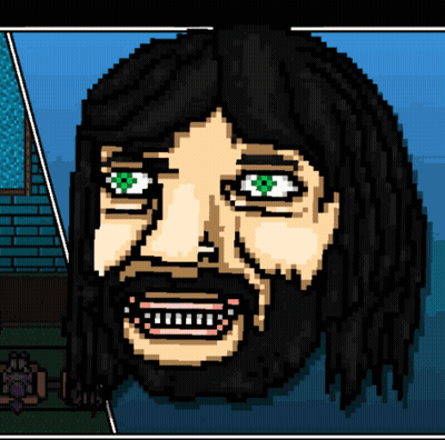 Pixel Art Man With Beard And Green Eyes GIF