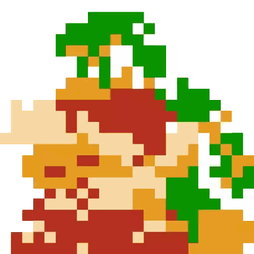 Pixel Art Man With Beard And Green Hair Sticker