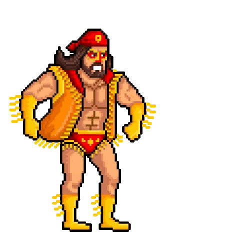 Pixel Art Man With Beard And Red Hat Sticker