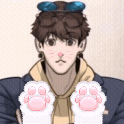 Pixel Art Man With Cat Ears And Paws GIF