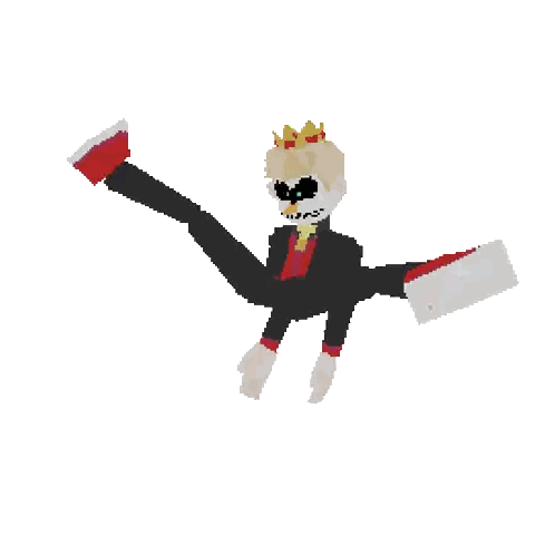 Pixel Art Man With Crown And Briefcase Sticker