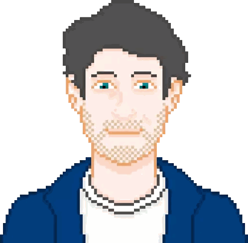 Pixel Art Man With Eyes Closed Sticker