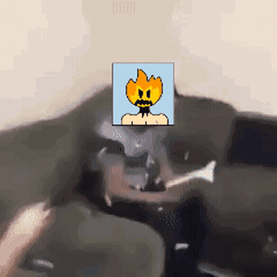 Pixel Art Man With Flame On Face GIF