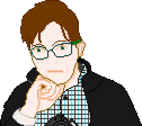 Pixel Art Man With Glasses And Plaid Shirt Sticker