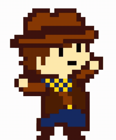Pixel Art Man With Hat GIF