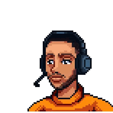 Pixel Art Man With Headphones And Microphone Sticker