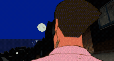 Pixel Art Man With Pink Shirt And Mustache GIF