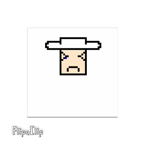 Pixel Art Man With White Hat Sticker
