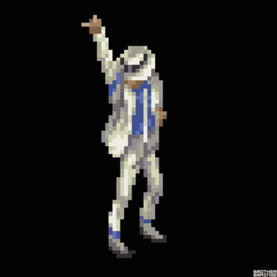 Pixel Art Michael Jackson Iconic Dance GIF
