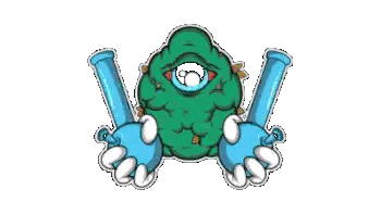 Pixel Art Monster Holding Pipe Sticker