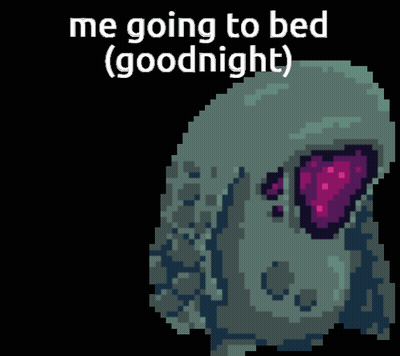 Pixel Art Monster Saying Goodnight GIF