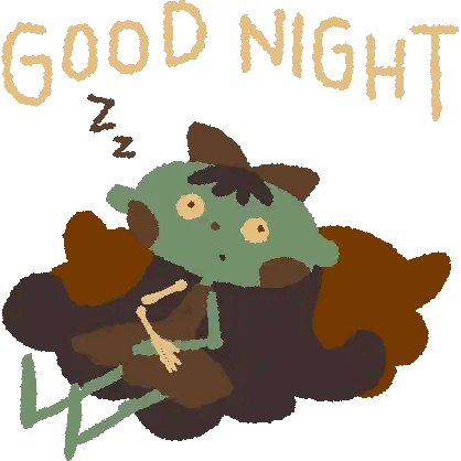 Pixel Art Monster Sleeping Good Night Sticker