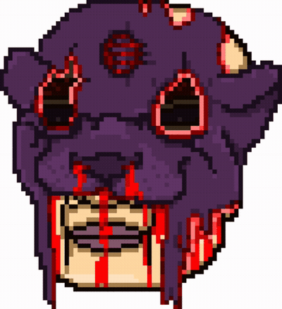 Pixel Art Monster With Blood Dripping From Mouth GIF