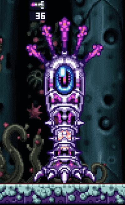 Pixel Art Monster With Number 36 GIF