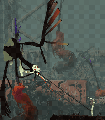 Pixel Art Monster With Skull On Head GIF