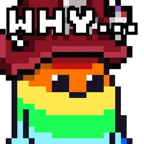 Pixel Art Mushroom Saying Why Sticker