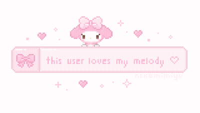Pixel Art My Melody Saying This User Loves My Melody GIF