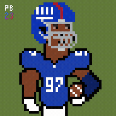 Pixel Art New York Giants Football Player GIF