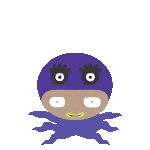 Pixel Art Octopus With Purple Mask Sticker