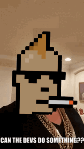 Pixel Art Of Man Smoking Cigarette Can The Devs Do Something GIF