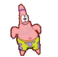 Pixel Art Of Patrick Star From Spongebob Squarepants Dancing Sticker
