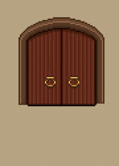 Pixel Art Open Door With Gold Ring GIF