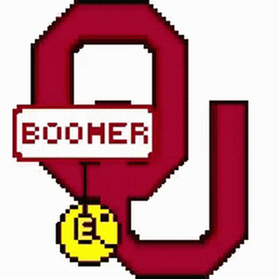 Pixel Art OU Logo With Yellow Smiley Face GIF