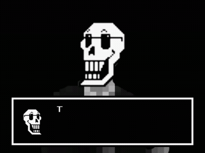Pixel Art Papyrus Saying The Great Papyrus Never Gives Up GIF