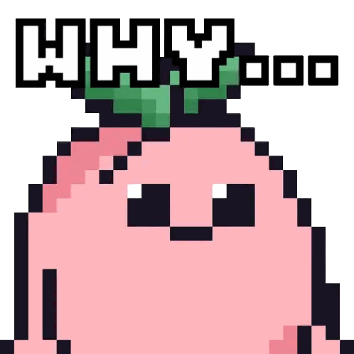 Pixel Art Peach With Why Boo Sticker