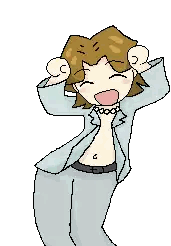 Pixel Art Person Arms Up Sticker