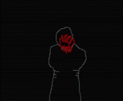 Pixel Art Person Covering Eyes GIF