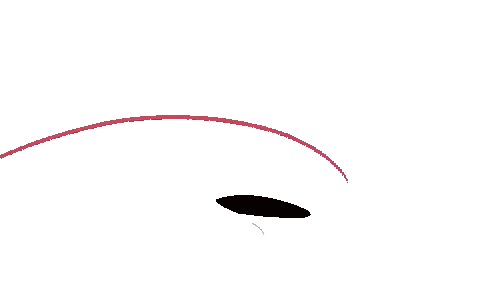 Pixel Art Person Face With Red Line And Black Hole Sticker