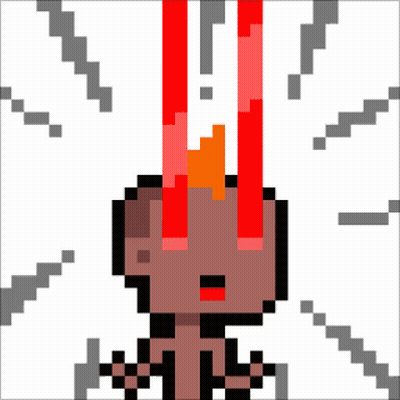 Pixel Art Person Head With Red Eyes GIF