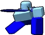 Pixel Art Person Holding Gun Sticker