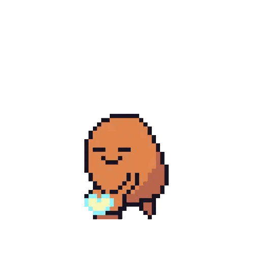 Pixel Art Person Holding Heart Sticker