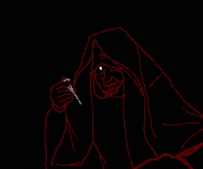 Pixel Art Person Holding Knife GIF