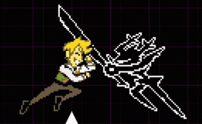 Pixel Art Person Holding Sword GIF