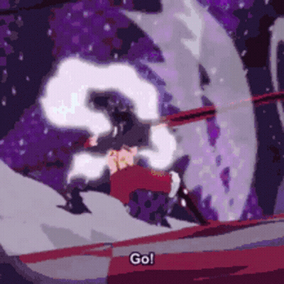 Pixel Art Person Holding Sword Saying Go GIF