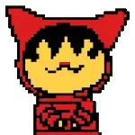 Pixel Art Person In Red Hooded Jacket Sticker