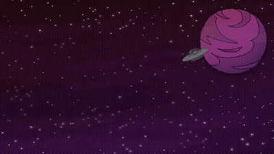 Pixel Art Person In Spaceship With Planet GIF