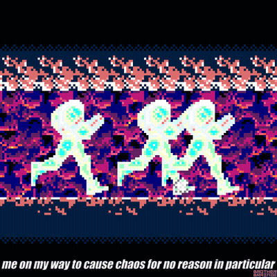Pixel Art Person Me On My Way To Cause Chaos GIF