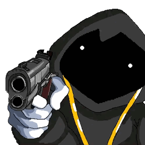 Pixel Art Person Pointing Gun Sticker