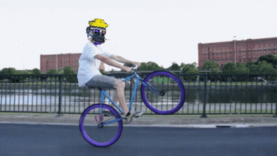 Pixel Art Person Riding Bike GIF